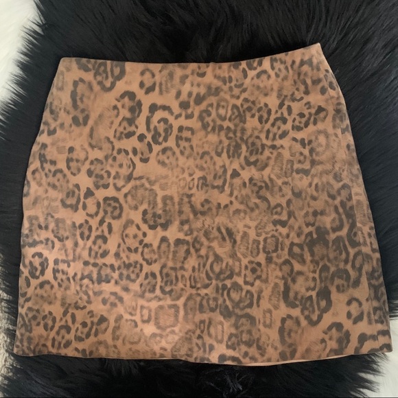 Nasty Gal Dresses & Skirts - Nasty Gal Suede cheetah skirt. Size 6